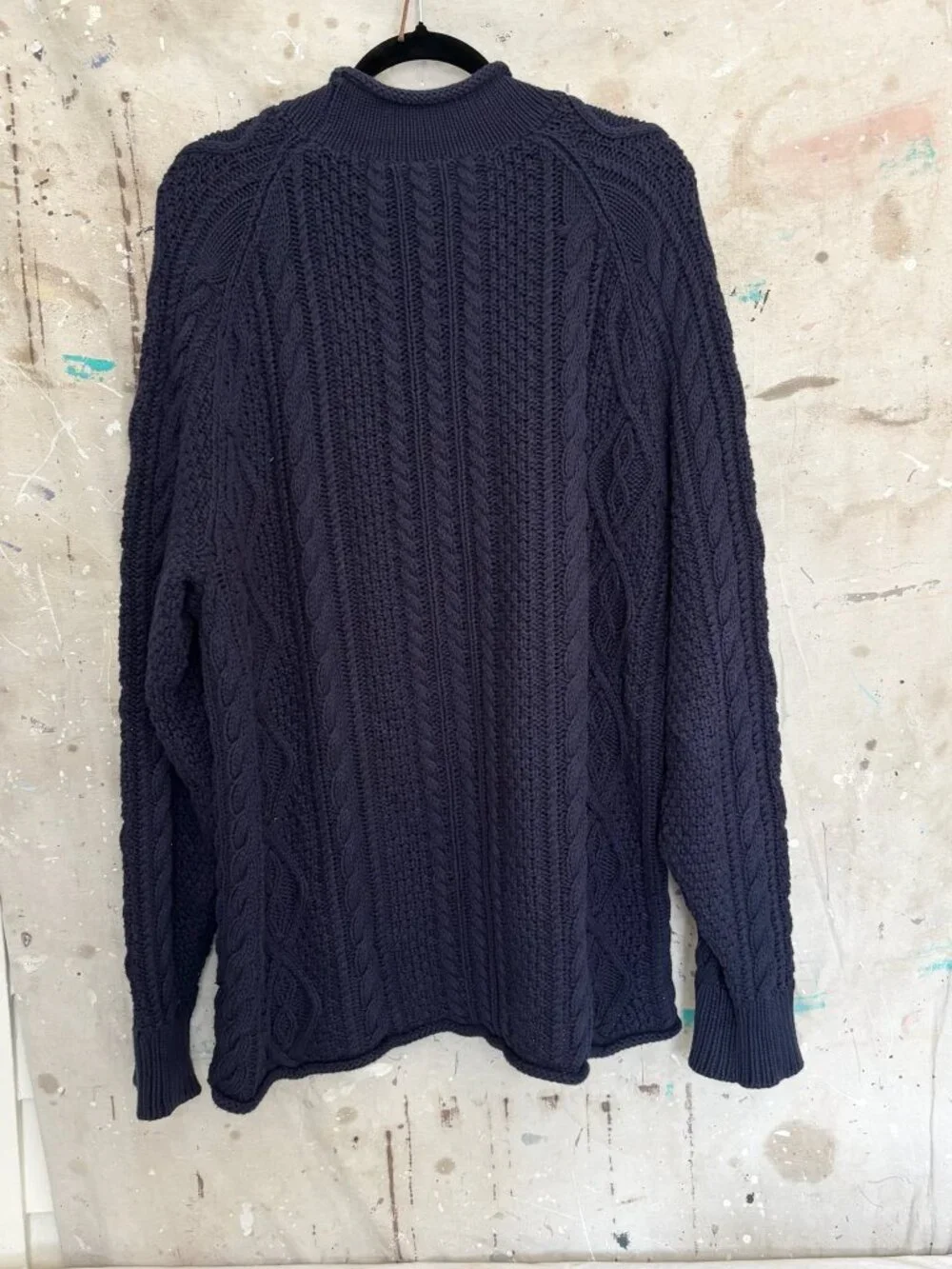 J Crew 1988 Rollneck Sweater in Cable Knit Cotton